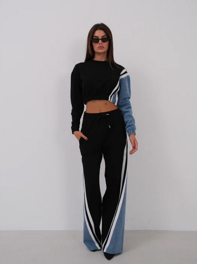 DEMIN SET WITH SWEATSHIRT AND TROUSERS
