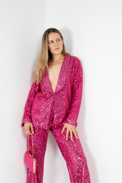 DIXIE Fuchsia Sequins Suit