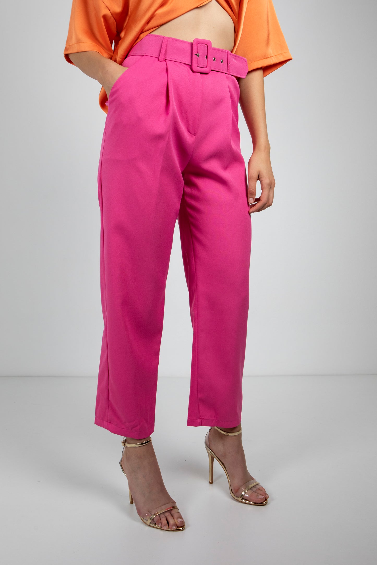 ELLO Pink Trousers With Belt