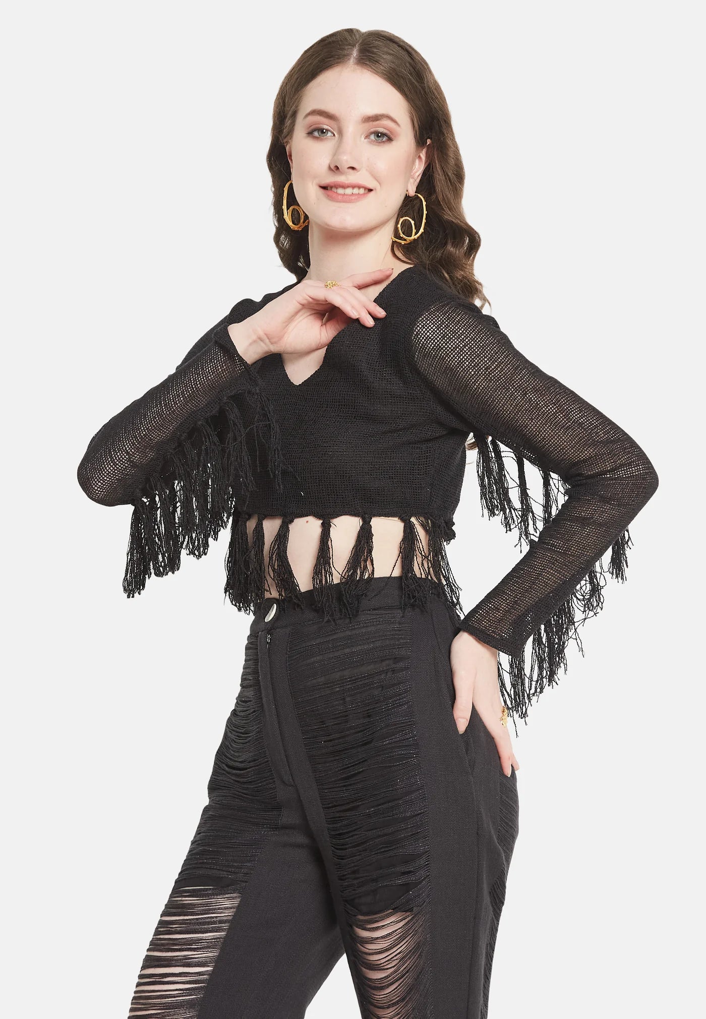 BE SUNSET Whimsy Black Top