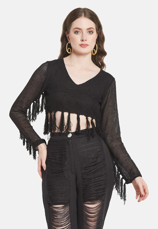 BE SUNSET Whimsy Black Top