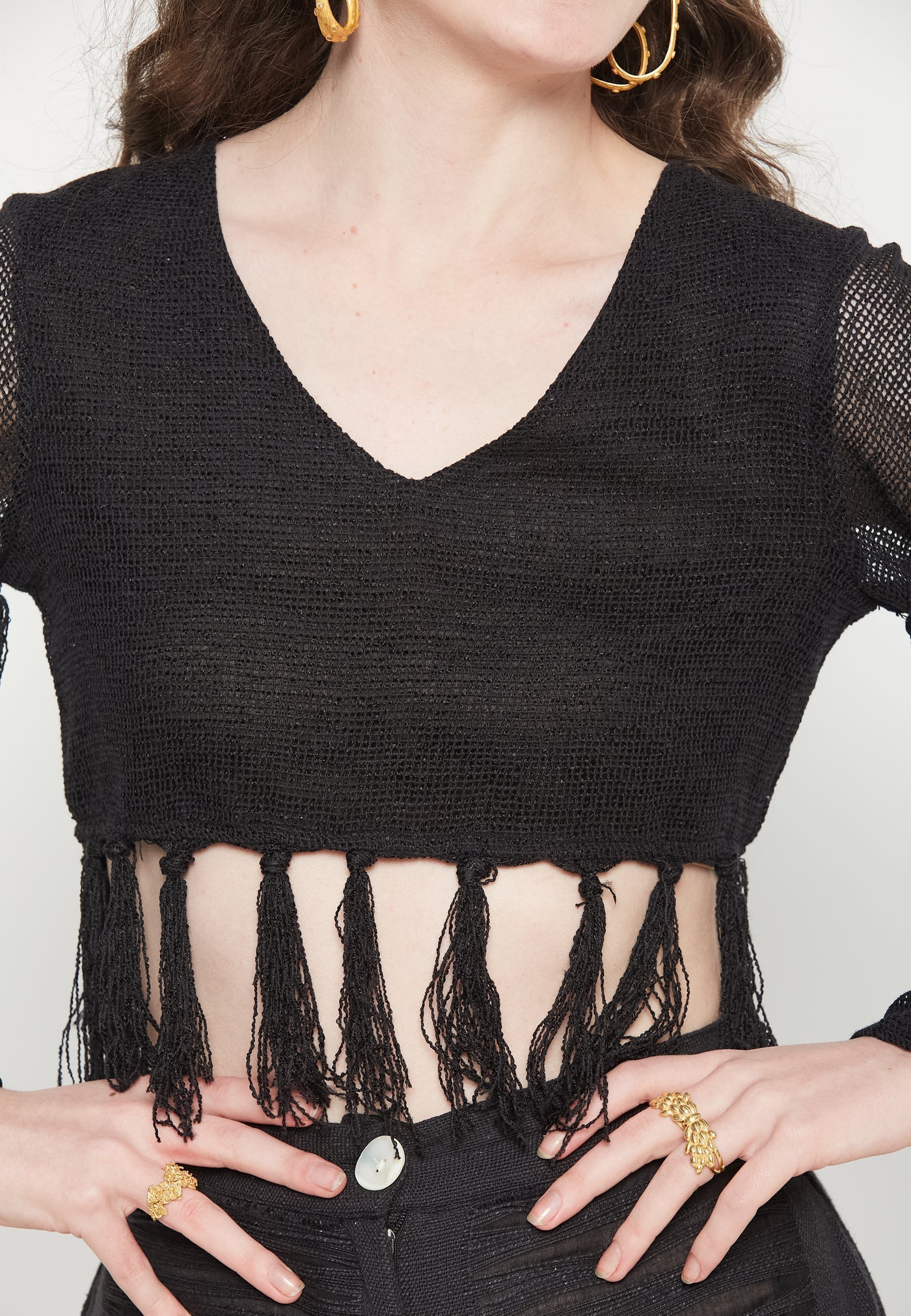 BE SUNSET Whimsy Black Top