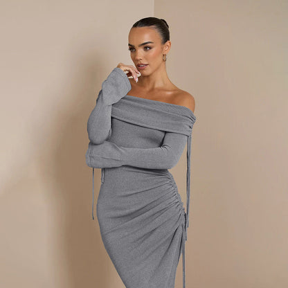 VERONICA Off Shoulder Midi Dress