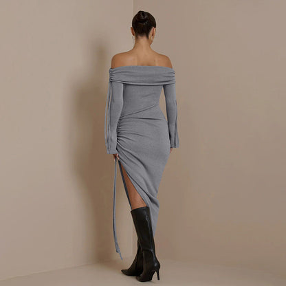 VERONICA Off Shoulder Midi Dress