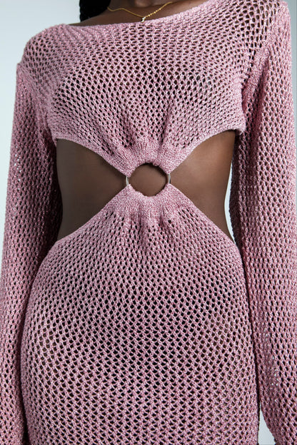 Knitted Crochet Mini Cover-up Dress