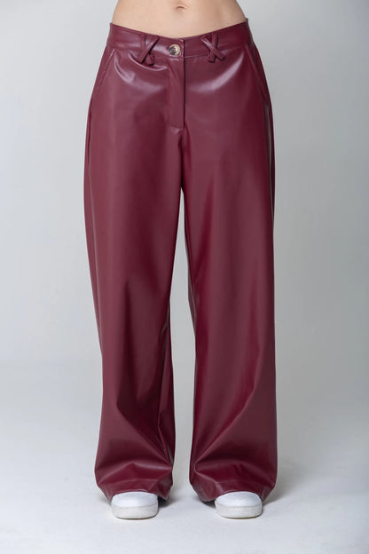 TWO WAY Faux Leather Bordeaux Suit